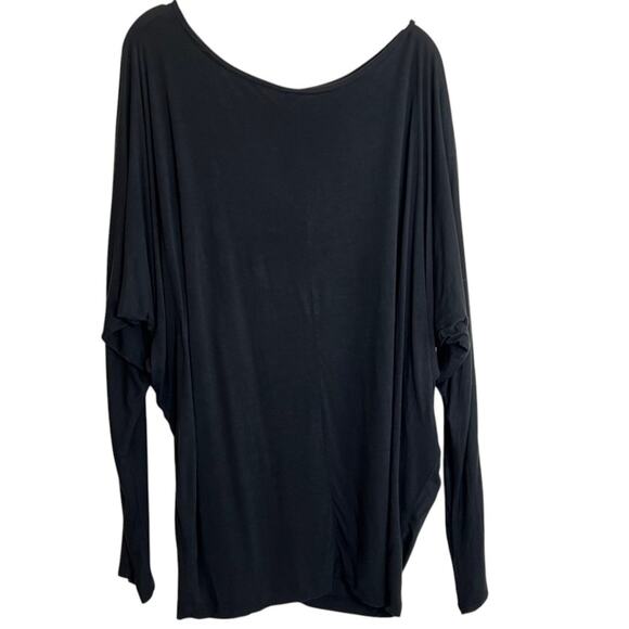 Vince Womens Black Top Large Batwing Dolman Sleeve Draped Oversized Viscose - Picture 2 of 8